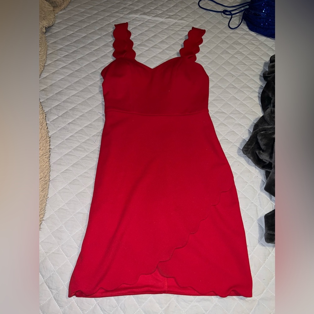 Red shirt dress